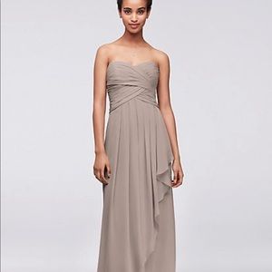 David’s bridal bridesmaid dresses in biscotti